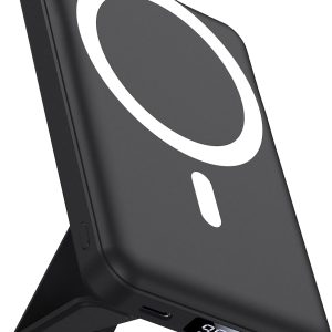AOGUERBE Magnetic Power Bank, 10000mAh Foldable Wireless Portable Charger with USB-C Cable LED Display, Mag-Safe Battery Pack 22.5W PD Fast Charging for iPhone 16/15/14/13/12 Pro/Pro Max/Plus/Mini