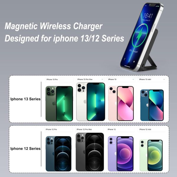 AOGUERBE Magnetic Power Bank, 10000mAh Foldable Wireless Portable Charger with USB-C Cable LED Display, Mag-Safe Battery Pack 22.5W PD Fast Charging for iPhone 16/15/14/13/12 Pro/Pro Max/Plus/Mini - Image 6