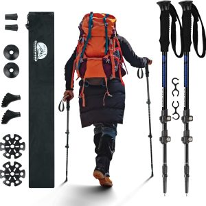 Collapsible Trekking Poles for Hiking 2 Pack - Adjustable Aluminum Hiking Poles, Lightweight Nordic Walking Sticks for Women, Men, Seniors, Kids, Hiking Sticks for Backpacking by Underwood Aggregator