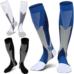 3 Pair Sport Compression Socks Men Women, Compression Stocking Nurse Socks for Edema Travel